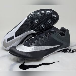 Nike Zoom Rival Sprint Track Shoes Black Silver Men's Size 12 DC8753-001 New